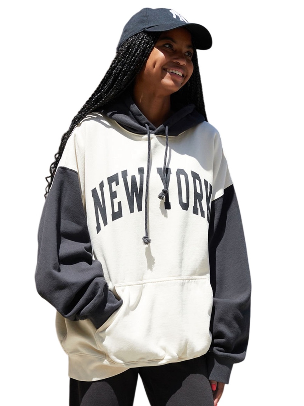 Brandy Melville John Galt New York Colorblock Hoodie